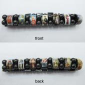 Magnetic Hematite Religious Sealed Icon Bracelet 7.8inch